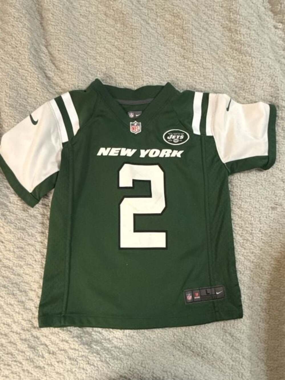 Nike New York Jets Zach Wilson #2 Youth Football Jersey